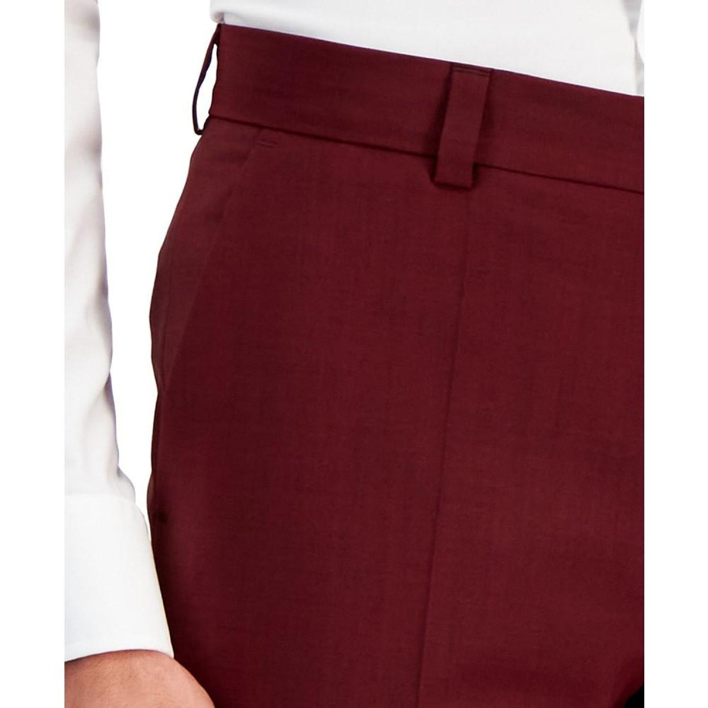 Men's Modern-Fit Dark Red Suit Trousers