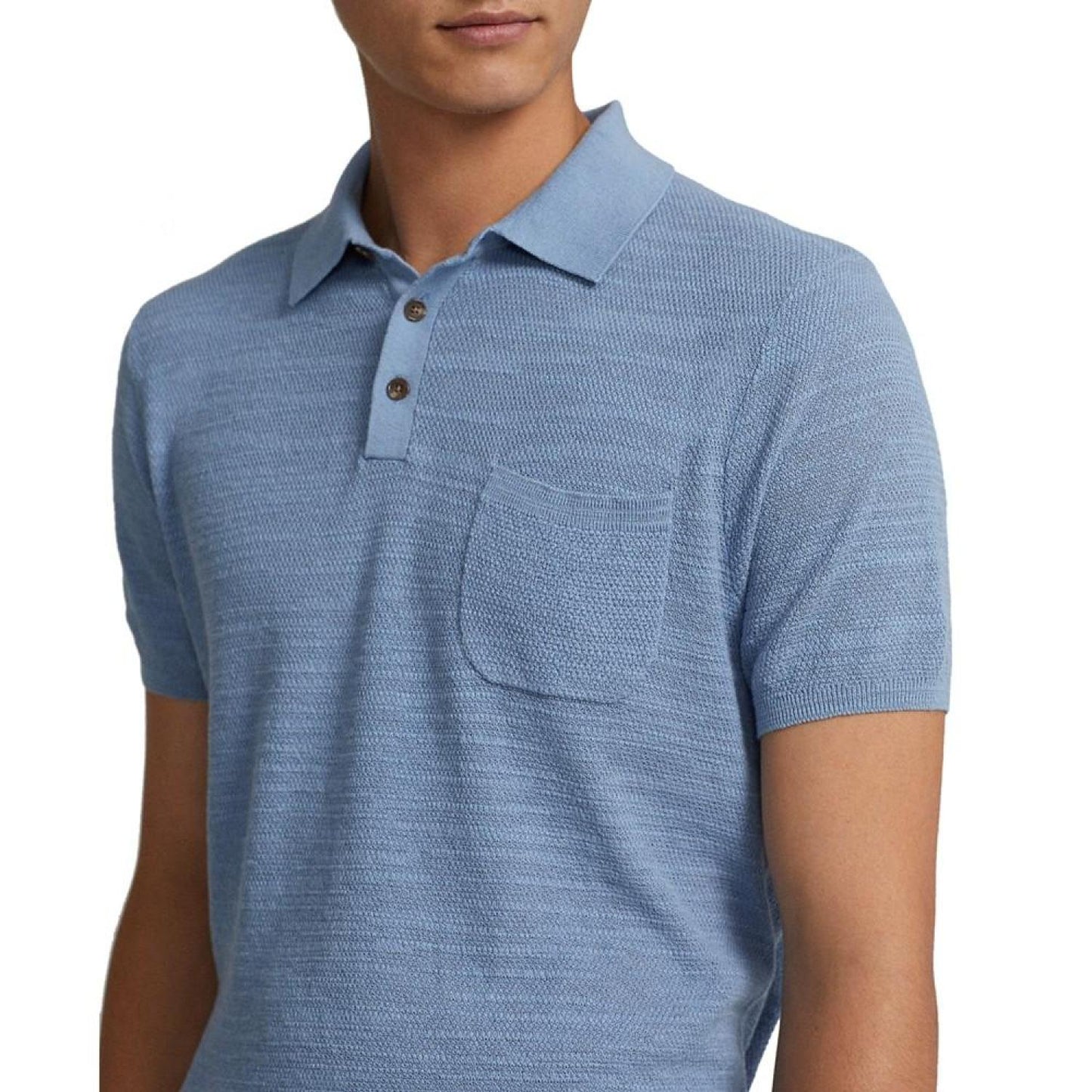 Men's Cotton-Linen Polo-Collar Sweater, Created for Macy's