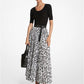 Floral Poplin Pleated Skirt