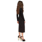 Women's Solid-Color Ruched Midi Dress