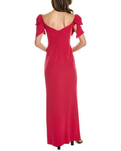 Marchesa Notte Pleated Column Gown