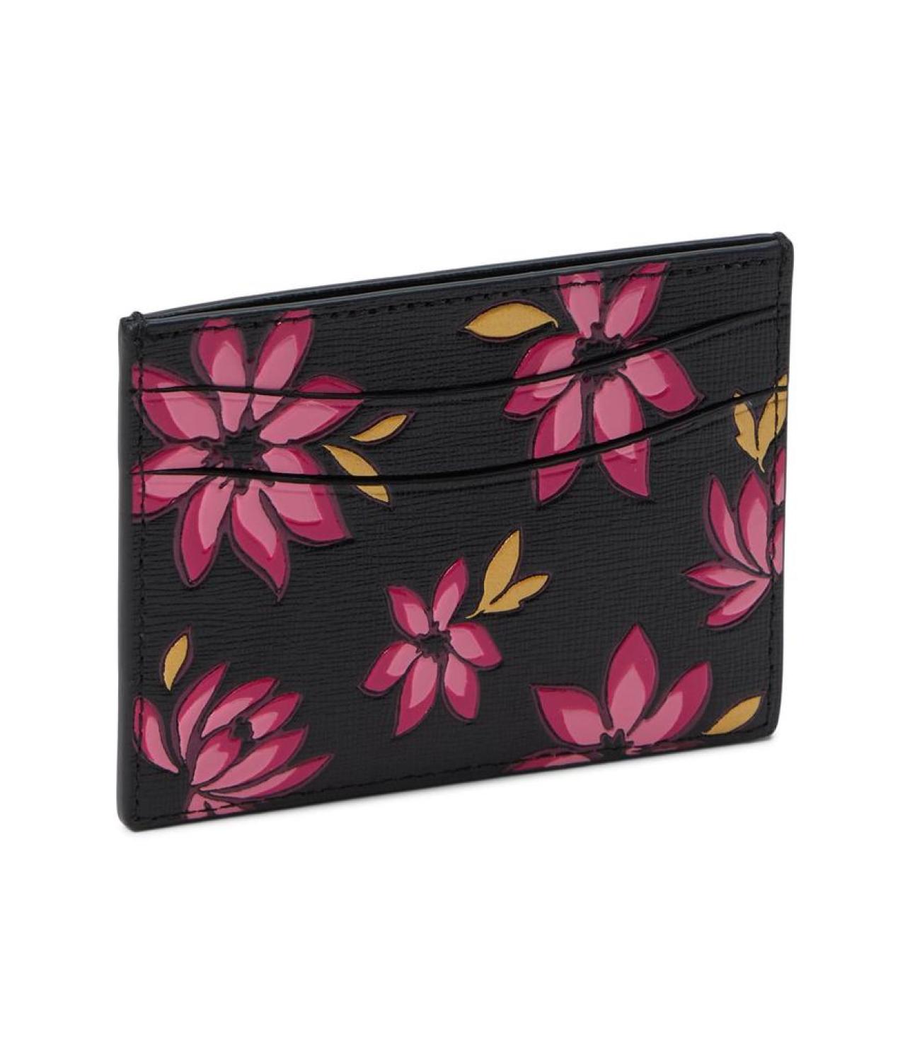 Morgan Winter Blooms Embossed Saffiano Leather Card Holder