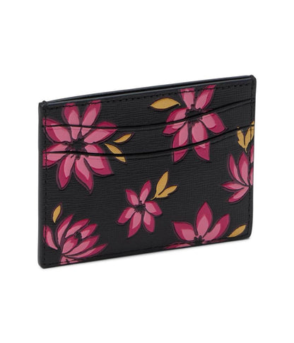 Morgan Winter Blooms Embossed Saffiano Leather Card Holder