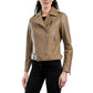 Women's Belted Leather Moto Coat, Created for Macy's