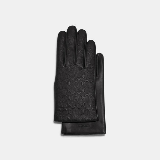 Coach Outlet Signature Leather Tech Gloves