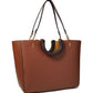 Color-Block Leather Rae Tote