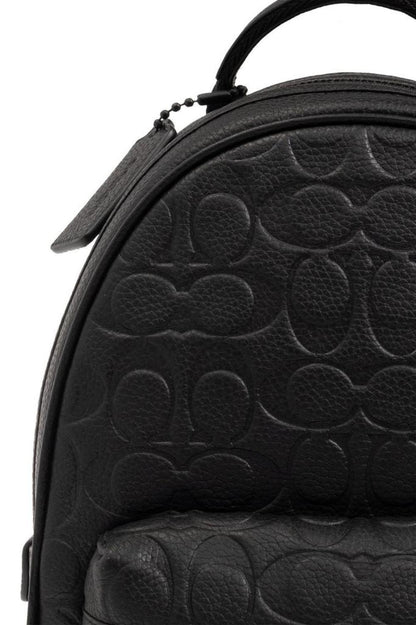 Coach Logo Embossed Zipped Backpack