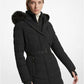 Faux Fur Trim Quilted Puffer Coat