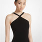 Stretch Viscose Cross-Neck Tank Top