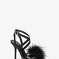 Whitby Feather Trim Leather Sandal