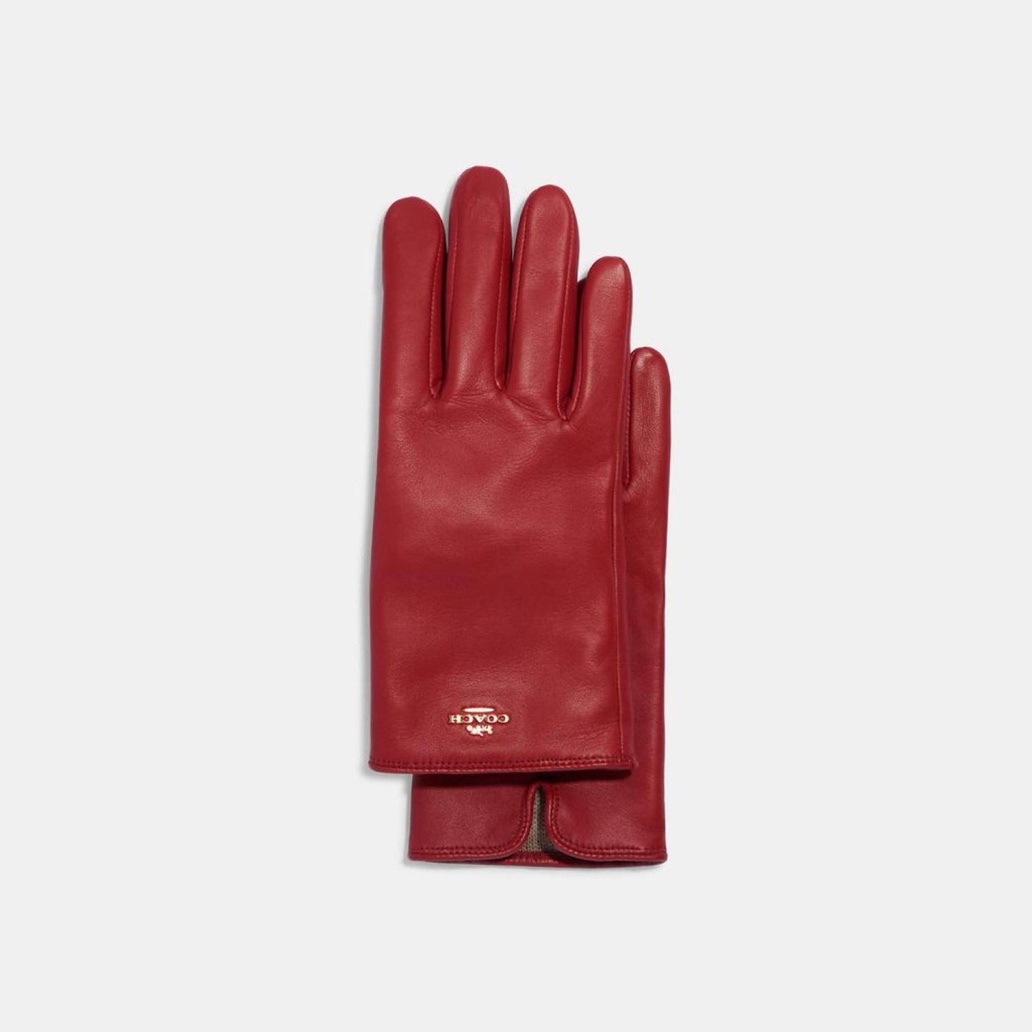 Coach Outlet Coach Plaque Leather Tech Gloves