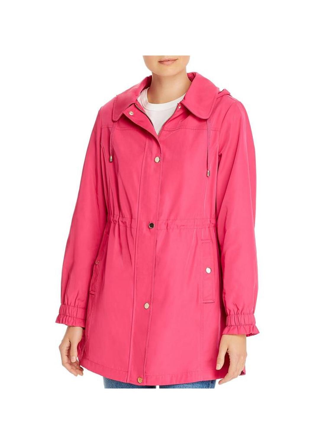 Womens Ruched Hooded Anorak Jacket