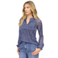 Women's Printed Split-Neck Top