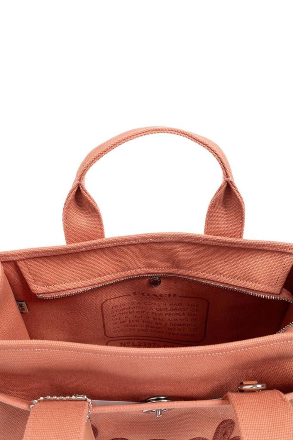 Coach Logo Flocked Zip-Up Tote Bag