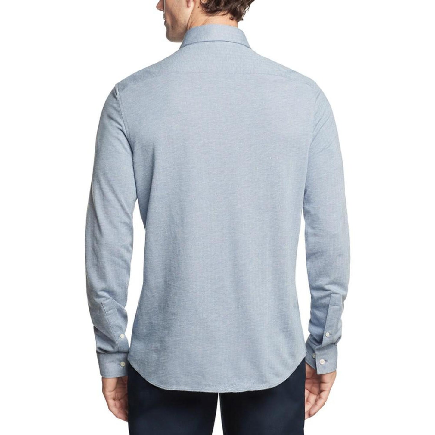 Men's Fine Gauge Knit Slim Fit Untucked Dress Shirt