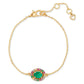 Gold-Tone Mixed Stone Link Bracelet