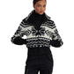 Fair Isle Jacquard Fleece Mockneck Coat