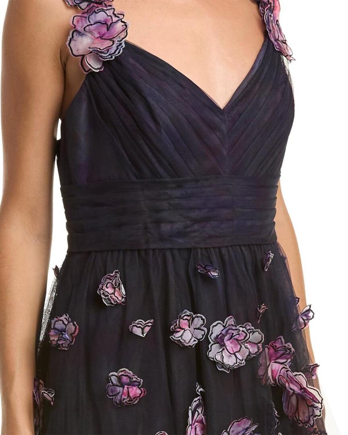 Marchesa Notte Sleeveless Printed Gown