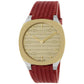 Women's Swiss 25H Red Leather Strap Watch 34mm