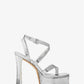Paola Metallic Snake Embossed Leather Platform Sandal