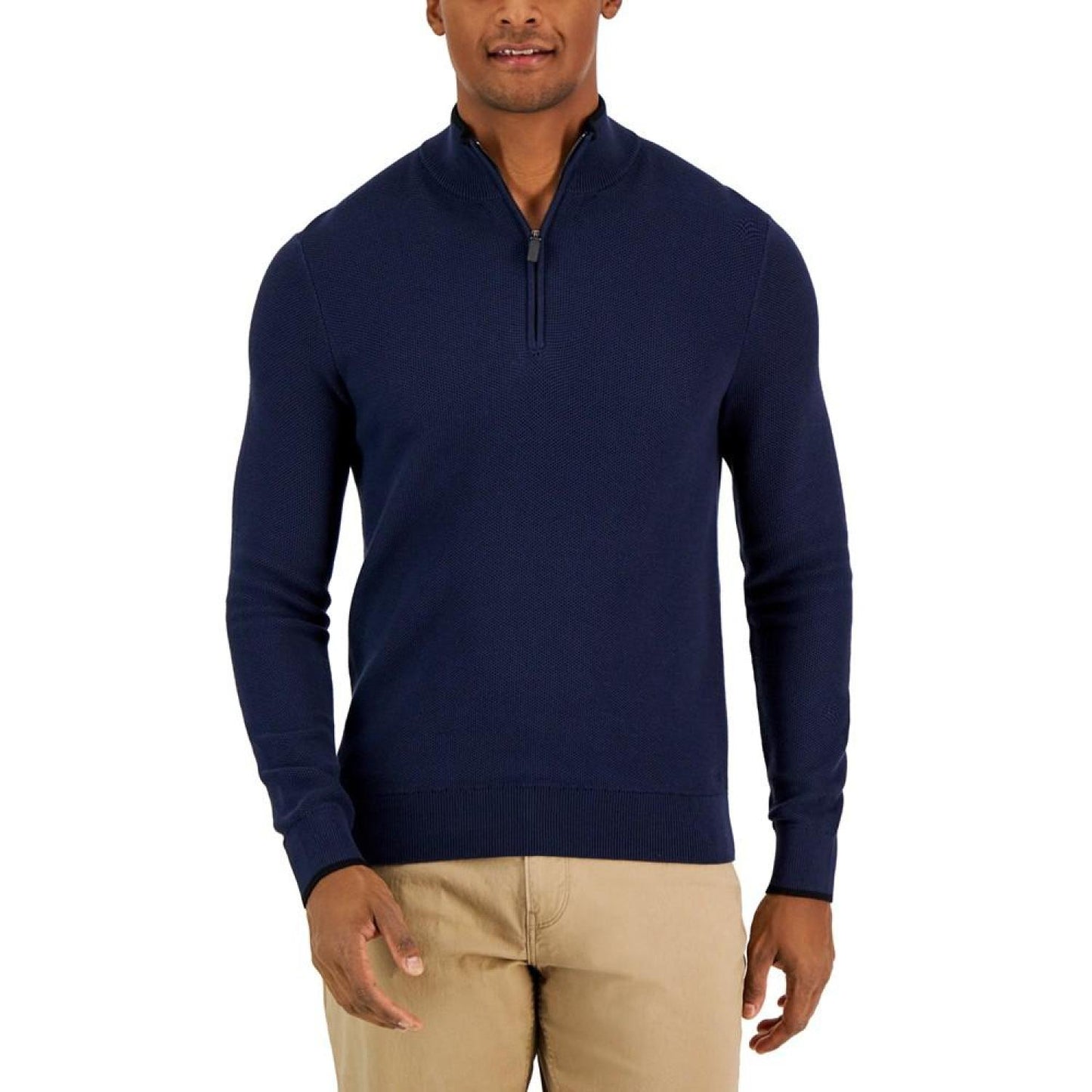 Men's Textured Quarter-Zip Sweater, Created for Macy's