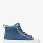 Evy Frayed Denim High-Top Sneaker