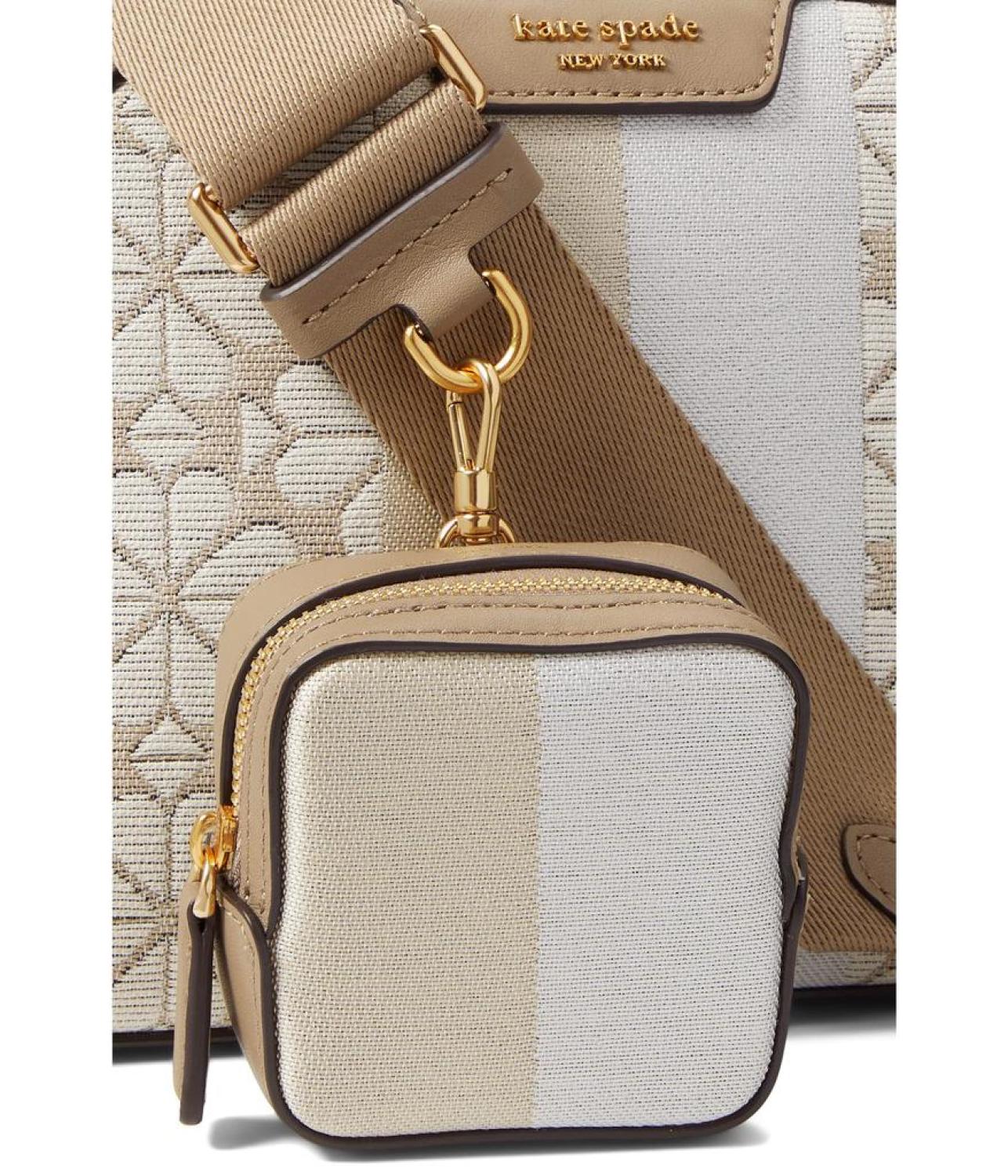 Spade Flower Jacquard Stripe Addy Medium Dome Crossbody