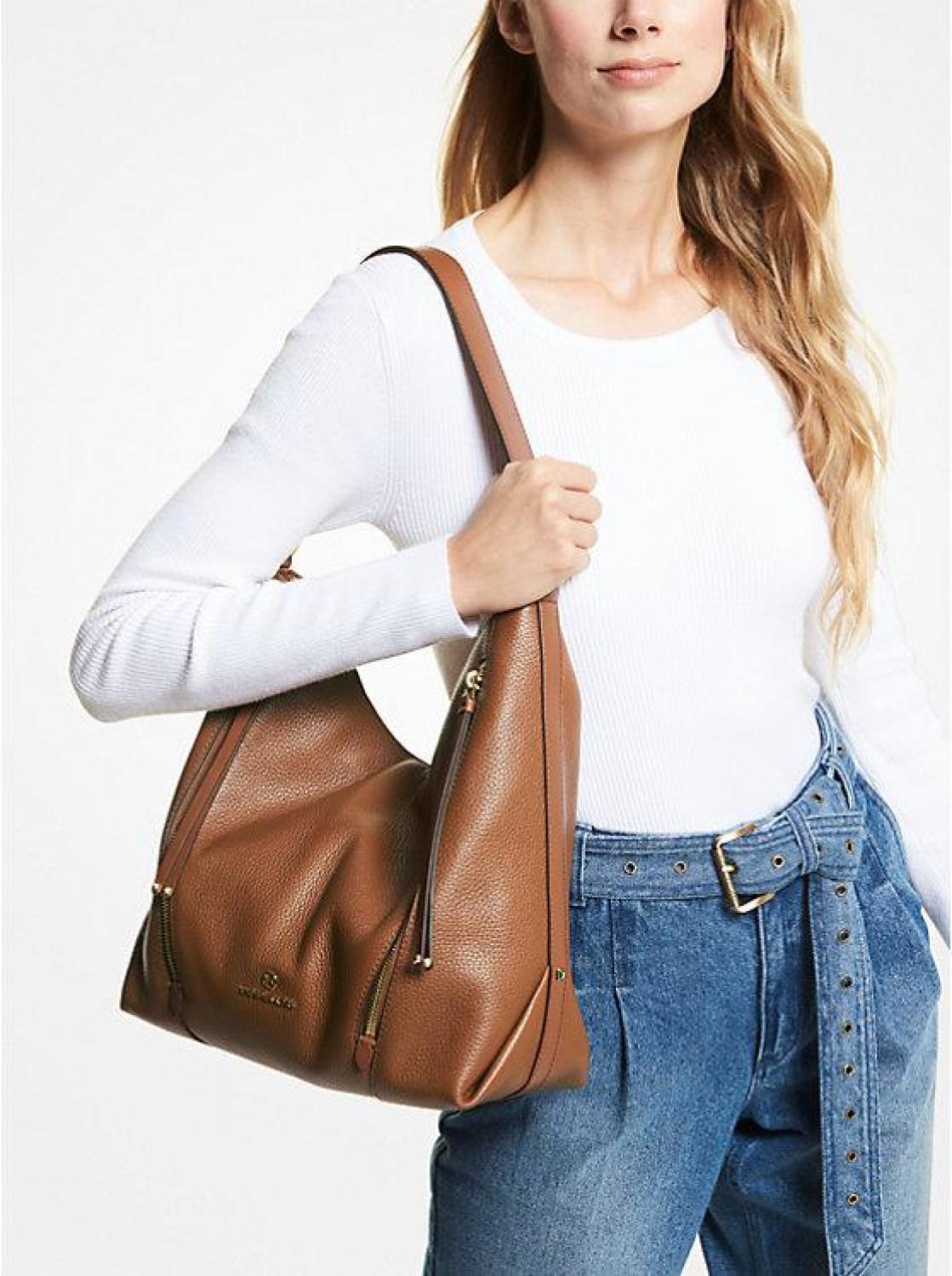 Brooklyn Large Pebbled Leather Shoulder Bag