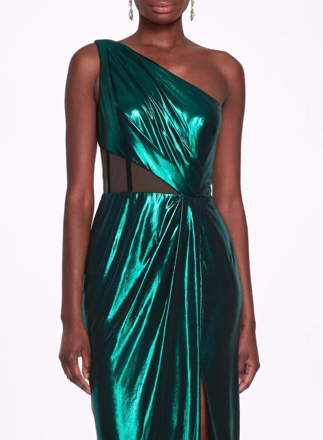 Side Cut-Out Foiled Gown