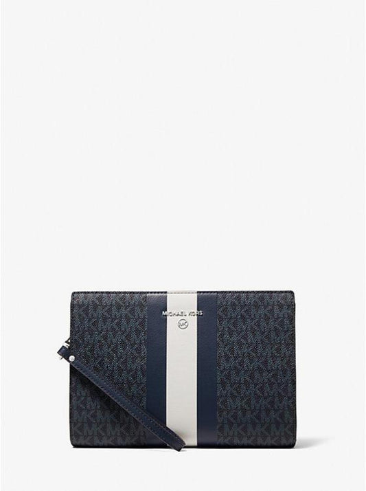 Medium Logo Stripe Zip Pouch