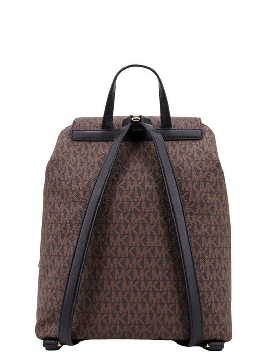 Michael Michael Kors Logo Plaque Monogram-Patterned Backpack