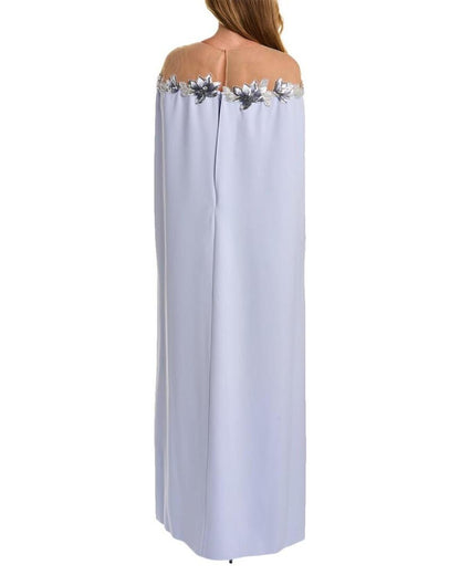 Marchesa Notte Tulle Illusion Cape Gown