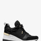 Georgie Nylon and Crocodile Embossed Leather Trainer