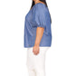 Plus Size Chambray Square Neck Top
