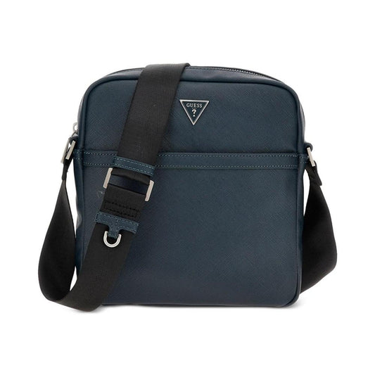 Men's Saffiano Faux-Leather Water-Repellent Crossbody Bag
