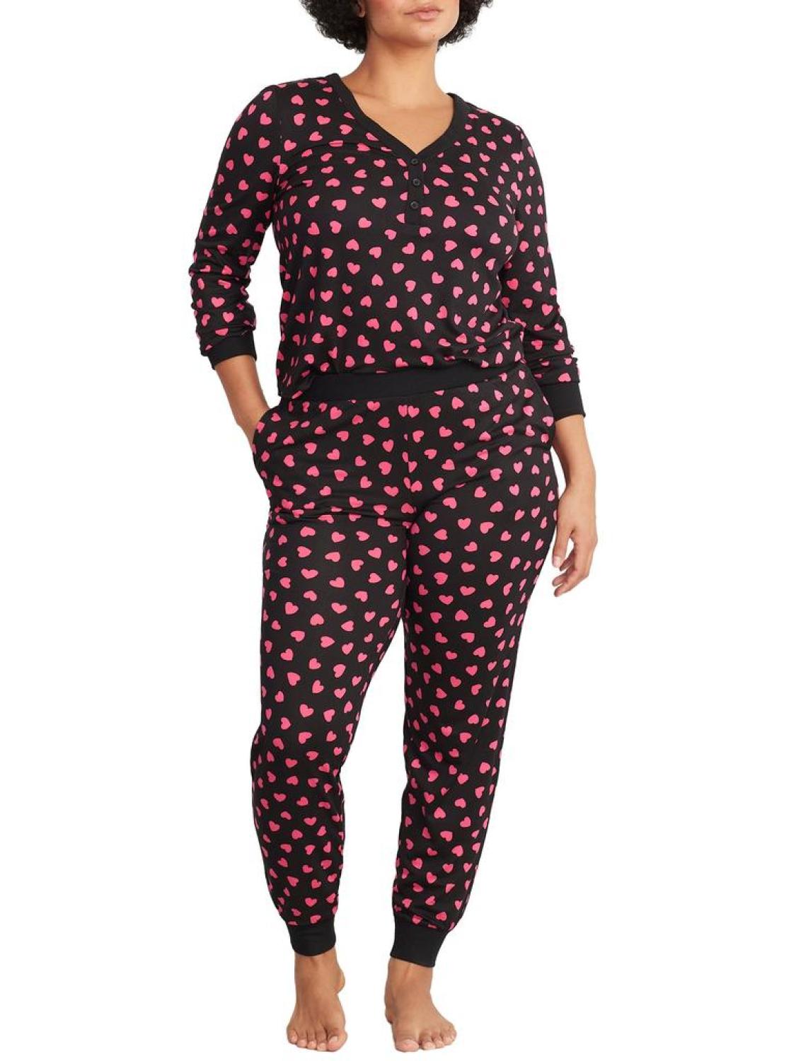kate spade new york Women's Brushed Cozy Jersey Knit Henley Pajama Set