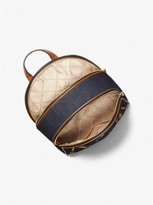 Brooklyn Medium Denim and Leather Backpack