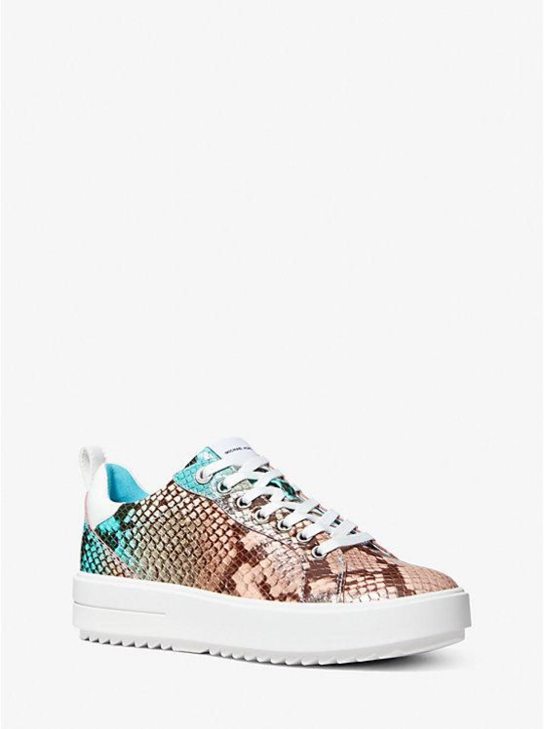 Emmett Python Embossed Leather Sneaker
