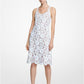 Hand-Embroidered Paillette Floral Lace Shift Dress