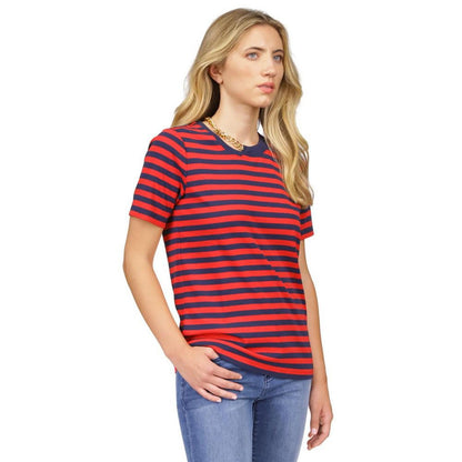 MICHAEL Women's Striped Chain-Neck T-Shirt
