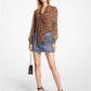 Paisley Georgette Tie-Neck Blouse