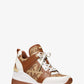 Georgie Leather and Logo Jacquard Trainer