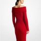 Off-The-Shoulder Ribbed Wool and Cashmere Dress