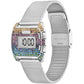 Women's Darcy Digital Rainbow Silver-Tone Stainless Steel Mesh Bracelet Watch, 30mm