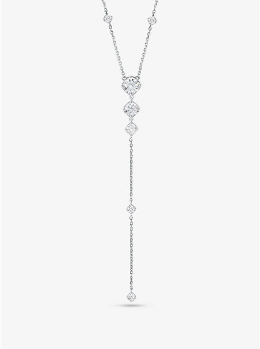 Sterling Silver Pavé Lariat Necklace