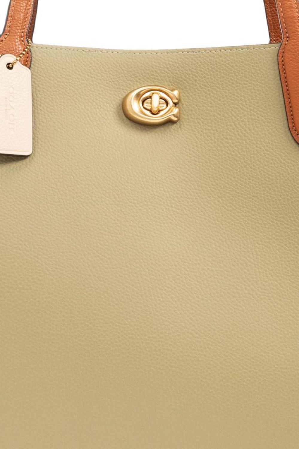 Coach Logo Plaque Twist-Lock Tote Bag