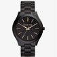 Slim Runway Black Stainless Steel Watch
