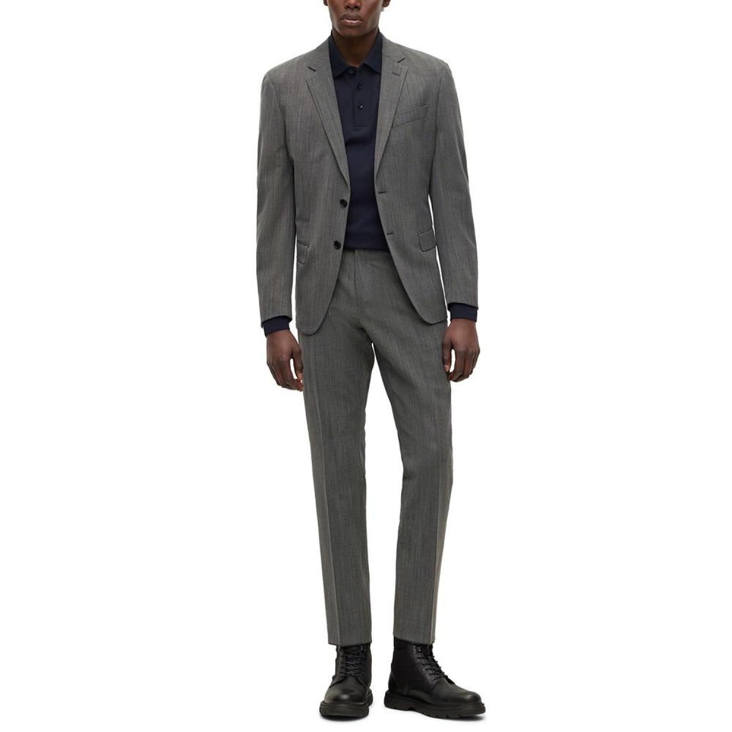 Men's Slim-Fit Suit in Micro-Patterned Performance-Stretch Cloth