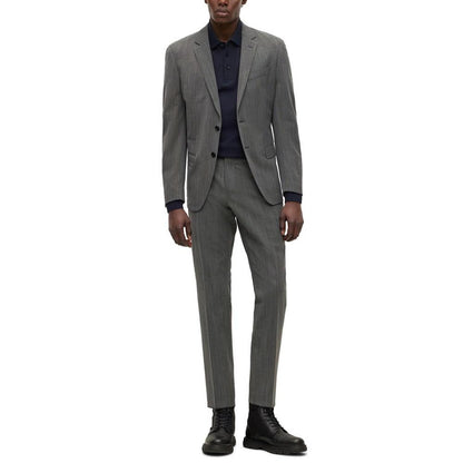 Men's Slim-Fit Suit in Micro-Patterned Performance-Stretch Cloth