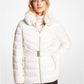 Faux Fur Trim Quilted Nylon Packable Puffer Jacket